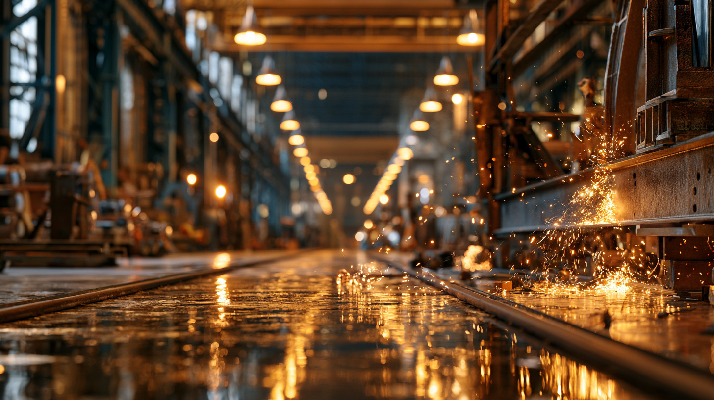 Nave industrial de metalomecânica em laboração